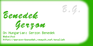 benedek gerzon business card